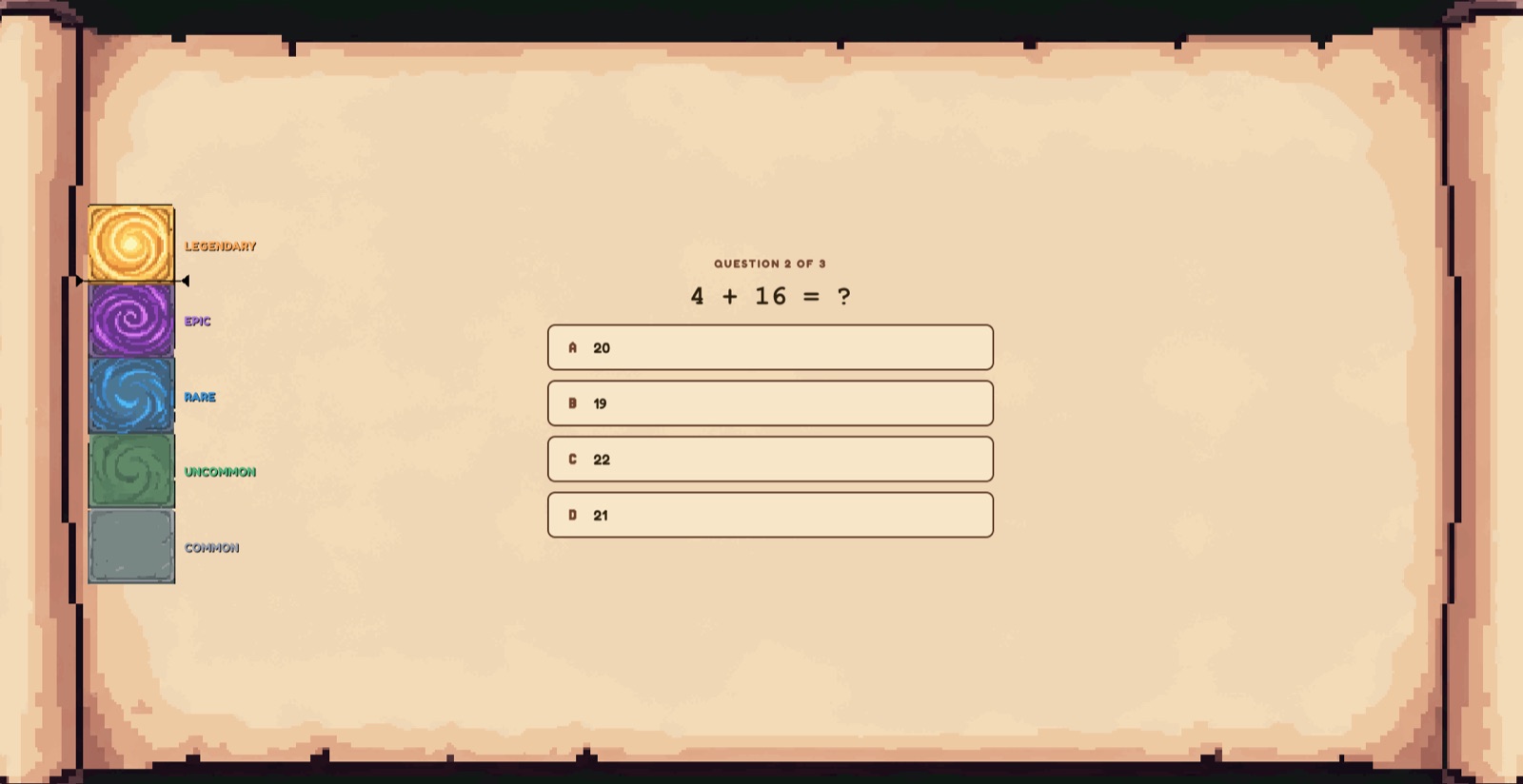 Answering a question in Quiz Caster